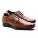  Sapato Social Masculino Calvest em Couro Texturizado de Amarrar Tabaco - 15F090 TABACO