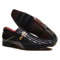 Sapato Social Masculino em Couro Detalhes em Verniz Calvest - 1930D538 Preto