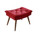 2 Banquetas Puff Rubi Luxo Essencial Estofados Vermelho