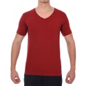 Camiseta Gola V Manga Curta Vermelho - Algodão Egípcio