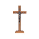 Crucifixo Mesa e Parede -Madeira com Medalha de São Bento 19 cm