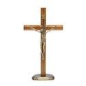 Crucifixo Mesa - Madeira Cilíndrica São Bento 26 cm