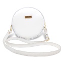 Bolsa Redonda Feminina Lisa Couro Eco Mini Bag Transversal Branco