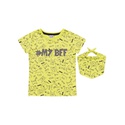 Blusa Infantil Menina My BFF + Bandana Neon Amarelo