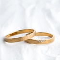 Aliança de Casamento em Ouro 18k 3mm Fosca Delicada Espírita 