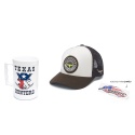 Boné Trucker Texas Hunters - Long Horn Emblem - Branco / Marrom / Marrom - CAP-006-THS