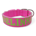 Coleira Para Cachorro Personalizada (Rosa e Verde)