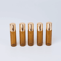 Frasco de Vidro Âmbar Roll-on Fino 05ml Dourado Kit com 5