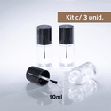Frasco de Vidro Para Esmalte 10ml Kit c/3 - Incolor
