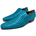 Mocassim Masculino em Couro Croko Piscina - Ocean - Ref: 390