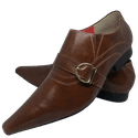 Sapato Masculino Italiano Em Pelo Social Executivo Marrom Ref: D574