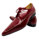Sapato Masculino Italiano Em Couro Vinho Envernizado Luxury Ref: D957 Outlet