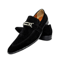 Sapato Masculino Italiano Couro Preto Camurça Ref: 979