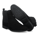 Botina Chelsea Masculina Couro Legítimo Nobuck - Preto