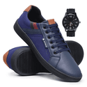 Sapatênis Masculino Vegas Notorian + Relógio - Azul