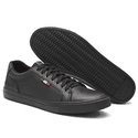 Sapatênis Masculino All Black com Elástico Couro Vegano - Preto