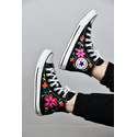 ALL STAR PRETO CANO ALTO FLORES SEVILHA