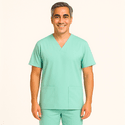 Camisa Scrub Verde Água Masculina - Privativo Pijama Cirúrgico 