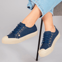 Tênis Feminino Casual Lua Em Lona Confortável - Azul Marinho