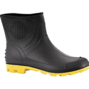 Bota Preta de Sola Amarela de PVC impermeável nº45/46