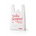 Sacola Plástica Branca "Volte Sempre" 38x50