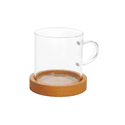 Caneca Vidro Borossilicato com Base de Bambu 100ml