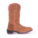 Bota Texana Feminina Premium Lisa Rosa - Solado Jump 100% em Couro Legítimo