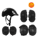 Kit Capacete, Cotoveleira e Joelheira Infantil Preto