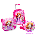 KIT ESCOLAR MOCHILA DE RODINHA, LANCHEIRA E ESTOJO - PRINCESA SOFIA