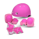 Kit Capacete Cotoveleira Joelheira Infantil Rosa