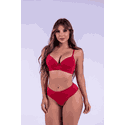 CONJUNTO PLUS SIZE BÁSICO COM BASE DUPLA E CALCINHA TRADICIONAL 130 RUBI