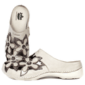 Mule Feminino Ortopédico em Couro Legítimo e Palmilha Gel - Off/Onix - Sola Off (AL023)
