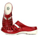Mule Feminino Ortopédico em Couro Legítimo e Palmilha Gel - Vermelho - Sola Off (AL055) 