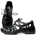 Sapatilha Feminina em Couro Legítimo e Palmilha Gel - Preto - Sola Preta (AL067)
