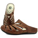 Mule Ortopédico de Couro Legítimo com Palmilha GEL - Castanho - Sola Preta (BE020) 37 OUTLET