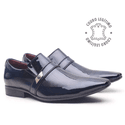 Sapato Social em Couro Verniz Detroid Dark Blue - 17288APU