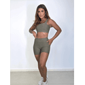 Conjunto Shorts Bolso Top Reto Verde Militar