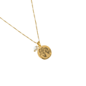 Colar Medalha Personalizada + pérola- banho ouro 18k