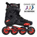 Patins Inline Freestyle Revolt Preto Rodas Pretas ABEC-9 Traxart