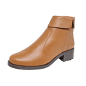 bota cano baixo couro camel