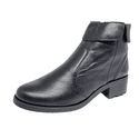 bota cano baixo couro preto