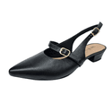 chanel bico fino em couro preto