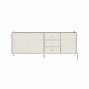 Buffet Jasper 3 Portas e 3 Gavetas Off White com Dourado Província