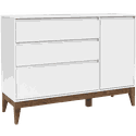 Cômoda Matic Nature 3 Gavetas com Porta Branco Soft Ecowood 