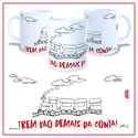 Caneca Trem Bão Porcelana Branca - Estilo Country | João Rural
