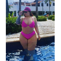 Biquíni Plus Size Aro Único Fio Duplo Rosa
