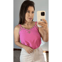 BLUSA ALCINHA ROSA E VERDE
