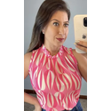 BLUSA ROSA ESTAMPADA