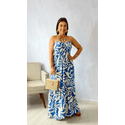 VESTIDO VIVI - OFF E AZUL