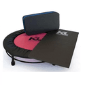 Mini Cama Elástica Jump + Step + Capa + Colchonete Eva - Rosa